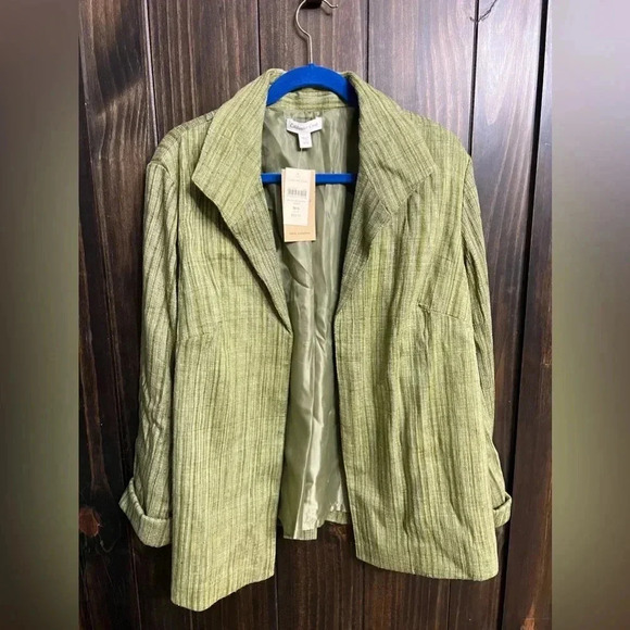 NWT-Coldwater Creek Women's Texture Wing Collar Jacket-Size: 18W - Picture 3 of 12